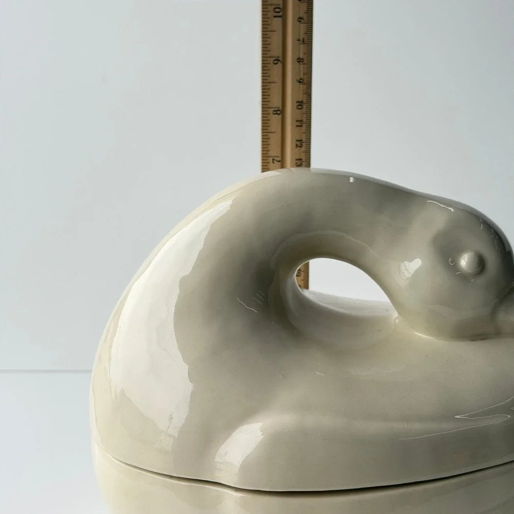 Vintage‎ Duck Tureen Covered Dish Cream Farmhouse Ceramic Cottagecore Country